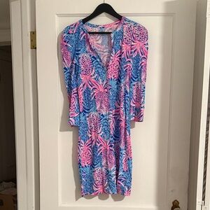Lilly Pulitzer Borealis Blue Tropic Down low Dress New with tags